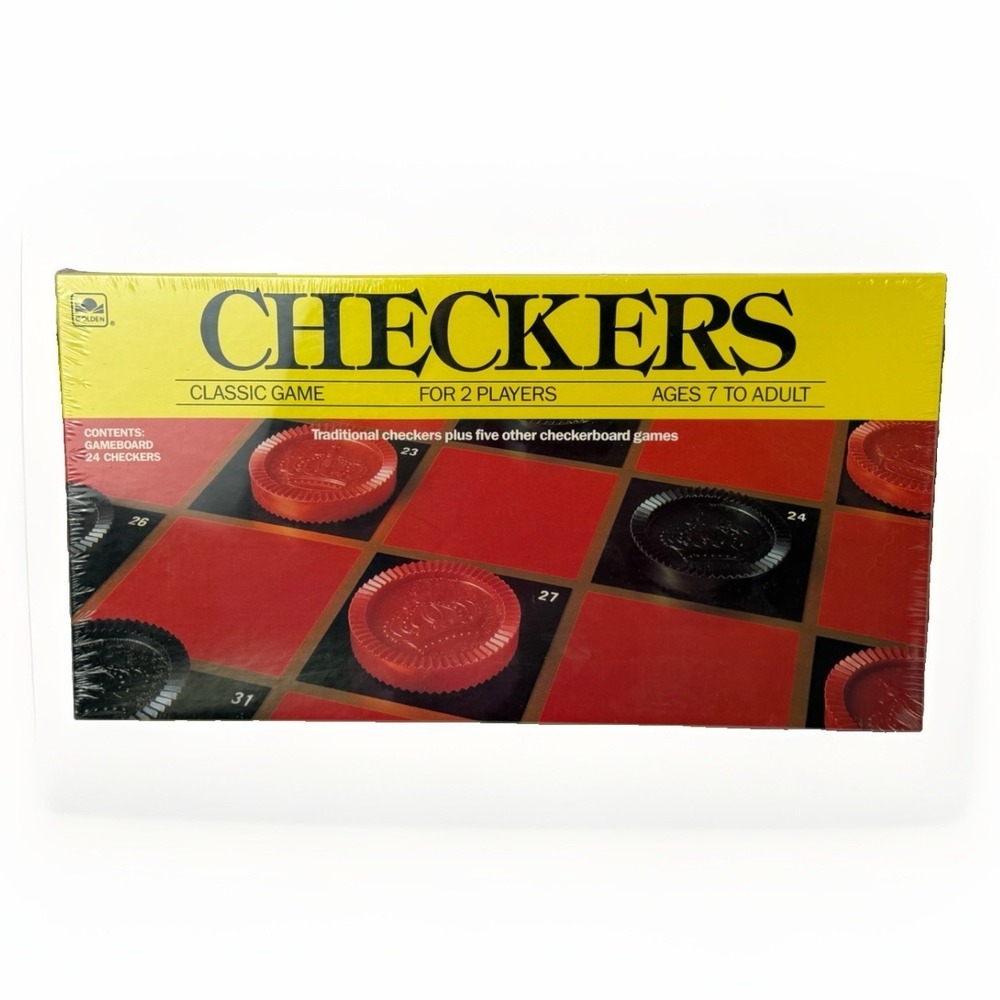 Golden Classic Checkers Board Game 1989  **BRAND NEW / FACTORY SEALED** Vintage
